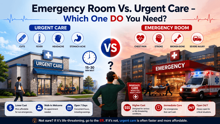 Emergency room versus urgent care, which one do you need