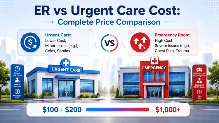 ER versus urgent care cost, complete price comparison