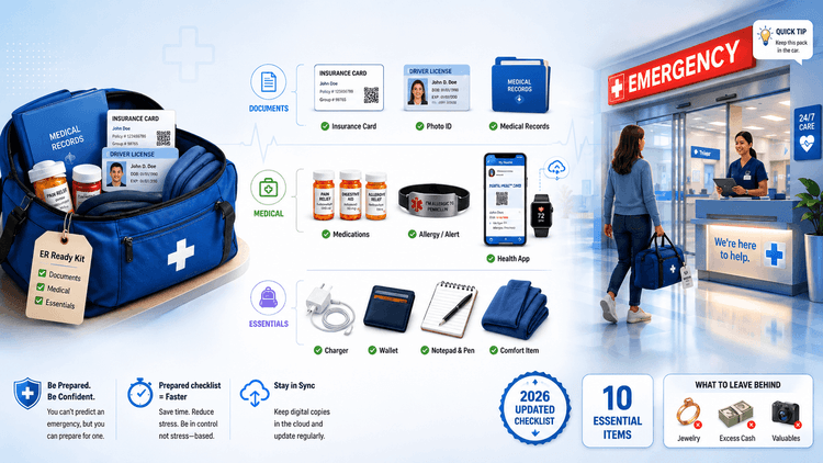 What to bring to the ER, complete checklist